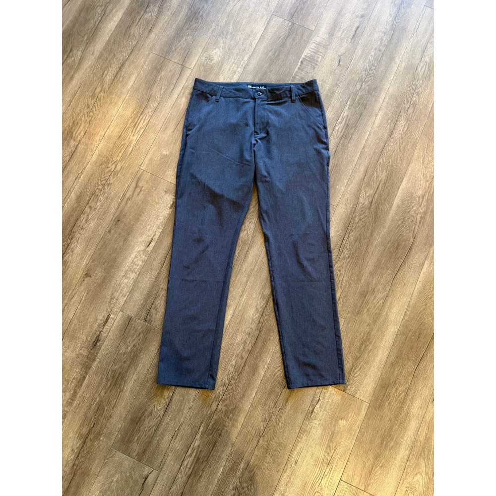 TravisMathew Mens Performance Golf Pants Heathered Grey Stretch Chino Size 34